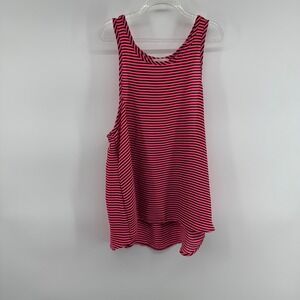 Poetry Womens Striped Tank Top Pink Black Sleeveless Casual Size M‎